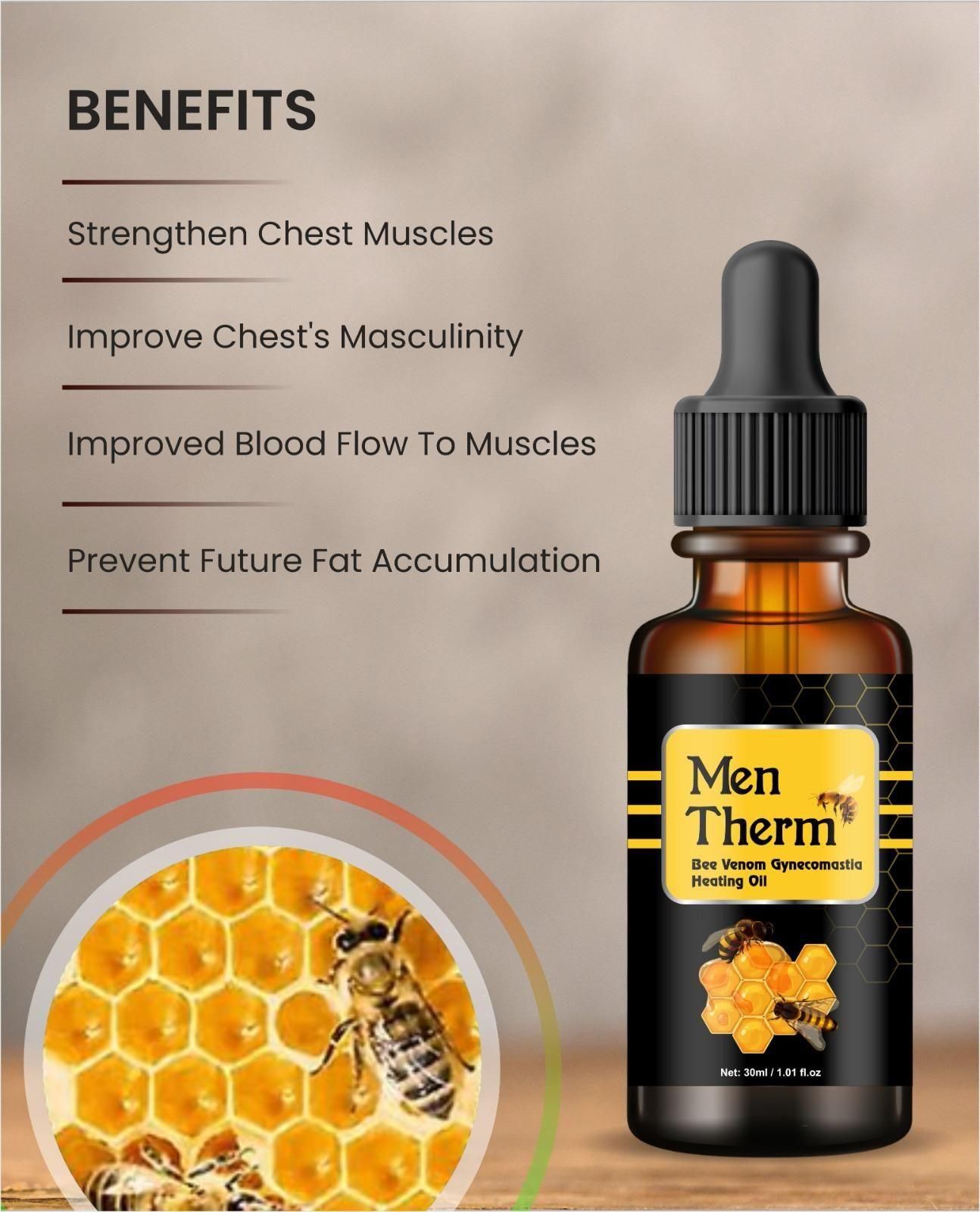 Men Therm Bee Venom Tightening Oil 60ml (Pack of 2)