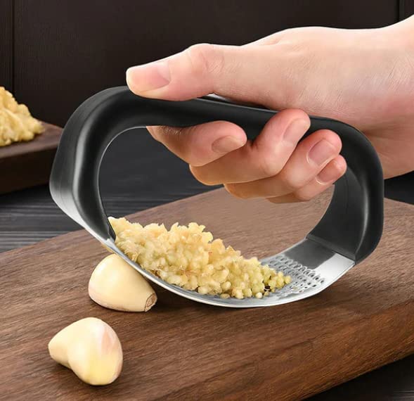 Stainless Steel Garlic Presser - Garlic Press Crusher for Kitchen