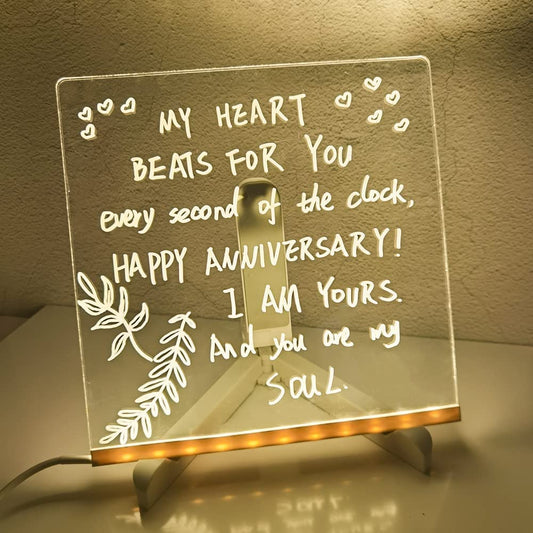 3D Acrylic Writing Pad With Pen Message Board Rewritable Table Lamp Home Decor Gift